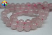 Pembe Kuvars Taşı YARIM Dizi 8mm (18cm uzunluğundadır) - 1