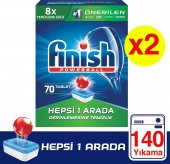 Finish Hepsi Bir Arada 70 Adet 2'li Paket Bulaşık Makinesi Tableti - 1