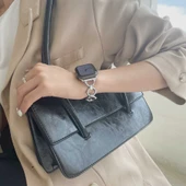 Apple Watch 44mm KRD-56 Halka Tasarım Metal Kordon - 7