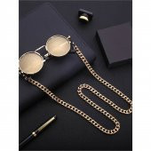Unisex Kalın Zincir Gold Gözlük Zincir Aksesuarı - 1