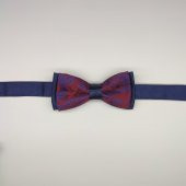 MORDİNO Kırmızı Şal Desenli Lacivert Çocuk Papyon - 1