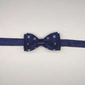 MORDİNO Beyaz Çiçekli Lacivert Çocuk Papyon - 1