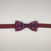 MORDİNO Mavi Kareli Bordo Çocuk Papyon - 1