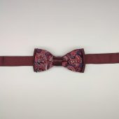 MORDİNO Çiçek Bahçeli Bordo Çocuk Papyon - 1