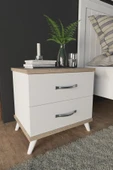 AEKA Ae-2029 Inci 2 Çekmeceli Beyaz Komodin 49 Cm, Ayaklı - 1