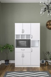 AEKA Ae-3080 Anka Beyaz Çok Amaçlı Mutfak Dolabı & Banyo Dolabı 6 Kapaklı, 1 Çekmeceli - 1