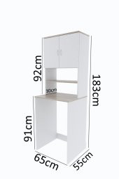 Aeka Ae-2042 Solo Çamaşır Makinesi Dolabı, Banyo Dolabı, 4 Raflı, Kapaklı, Beyaz Dolap - 3