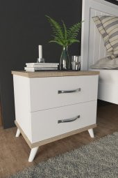 AEKA Ae-2029 Inci 2 Çekmeceli Beyaz Komodin 49 Cm - 1