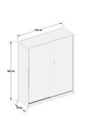 Ae-4001 Zambak Sürgülü Dolap Çok Raflı Çekmeceli Askılı Sonomo Kasalı (Sonomo-Beyaz Kapaklı) Gardırop - 3