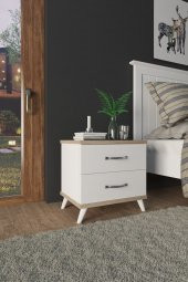 AEKA Ae-2029 Inci 2 Çekmeceli Beyaz Komodin 49 Cm - 4