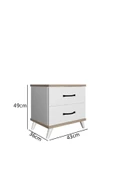 AEKA Ae-2029 Inci 2 Çekmeceli Beyaz Komodin 49 Cm, Ayaklı - 3