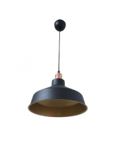 Retro Metal Bakır Duylu Siyah İçi Gold Kafe Mutfak Aydınlatma Avize çap:30 cm - 1