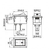 Mini Işıksız Anahtar 2P Kırmızı - 5