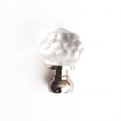 Dekoratif Kristal Çekmece Düğme Kulp - Büyük, 30mm, Nikel, 1 Adet - 1