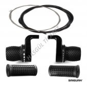 Hsgl Bisiklet Siyah Saıguan 3x7 Noktalı vites kolu Ergonomik Bisiklet Vites Sistemleri - 2