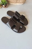 004 4308 Topukla Kadın Hakiki Deri Bodrum Kadın Sandalet - 3