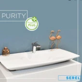Serel Purity Tezgah Üstü Lavabo + Sifon 48x100 cm PR35STS110H - 3
