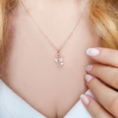 925 Ayar Gümüş Hareli Melek Kolye thumbnail 1