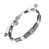 Hematit Taşlı 925 Ayar Gümüş Erkek Bileklik thumbnail 2