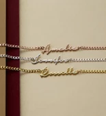 Vaoov 925 Ayar Gümüş El Yazısı Kalın Zincir Kolye thumbnail 4