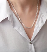 Vaoov 925 Ayar Gümüş Gurmet Zincir Kolye thumbnail 2