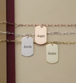 925 Ayar Gümüş Kişiye Özel Künye Kolye thumbnail 1