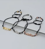 Vaoov 925 Ayar Gümüş İpli El Yazılı Kişiye Özel Bileklik thumbnail 2