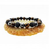 Kaplangözü - Hematit - Lav Taşı Doğal Taş Bileklik - 4