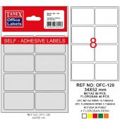 Tanex Ofis Etiketi Poşetli 34x55 MM Beyaz OFC-120 - 1