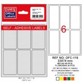 Tanex Ofis Etiketi Poşetli 33x74 MM Beyaz OFC-119 - 1