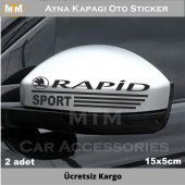 Skoda Rapid Ayna Kapağı Oto Sticker (2 Adet) - 1