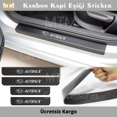 Subaru Autback Karbon Kapı Eşiği Sticker (4 Adet)  Altın(Gold) Genişlik 5cm - 1