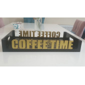 Coffee Time Ahşap Tepsi - 3