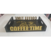 Coffee Time Ahşap Tepsi - 4