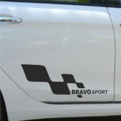 Fiat Bravo Yan Sport Oto Sticker Sağ Sol 2 Adet  Sarı 28x13 cm - 1