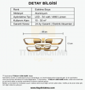 TT Aydınlatma TT302-4+1-ESK Kare Tt Aydınlatma Eskitme Boyalı 5 Li LED Avize - Beyaz Işık - 4