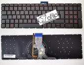 Hp 15-AB, 15-AK, 15-AX Serisi Notebook Klavyesi (Kırmızı - Siyah TR) - IŞIKLI - 2