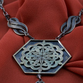 Cizre Ulu Cami Altıgen Kolye Ucu ve Zinciri - 2