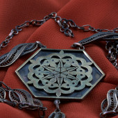 Cizre Ulu Cami Altıgen Kolye Ucu ve Zinciri - 3