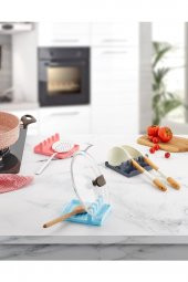 Tencere Kapak Tutucu Ve Kaşıklık Tencere Kapağı Standı Kaşık Kepçe Altlığı Düzenleyici Organizer - 1