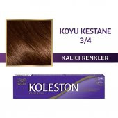 Koleston Tüp Boya 50 ml - 3.4 Koyu Kestane + 20 Vol Oksidan Peroksit - 3