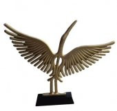 Crearthome Alüminyum Döküm Turna Obje Gold 50x39 cm ÖD-1-A - 1