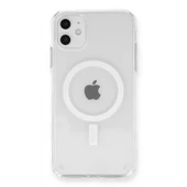 iPhone 11 Kılıf Magsafe Özellikli Şeffaf Silikon Kapak - 1