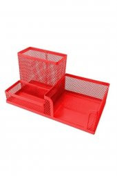 Gıpta Metal Masa Setı - 3 Gozlu Organızer Kırmızı - 1