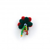 Keçe Yaka Çiçeği Yeşilli Kırmızılı - 1