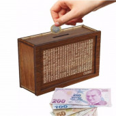Ahşap Parabox Hedef Kumbara 10.000 TL Para Biriktirme Kutusu - 1