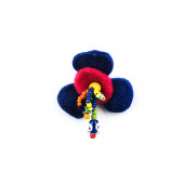 Keçe Yaka Çiçeği Mavili Kırmızılı - 1