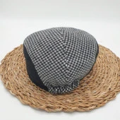 Siyah Beyaz Renk Klasik Erkek Kasket - 11