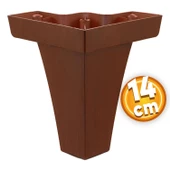 Venüs Lüks Mobilya Kanepe Sehpa Tv Ünitesi Koltuk Ayağı 14 Cm Kahverengi Ahşap Desenli Baza Ayakları - 1