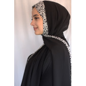Bantlı Şifon Şal Siyah - 2